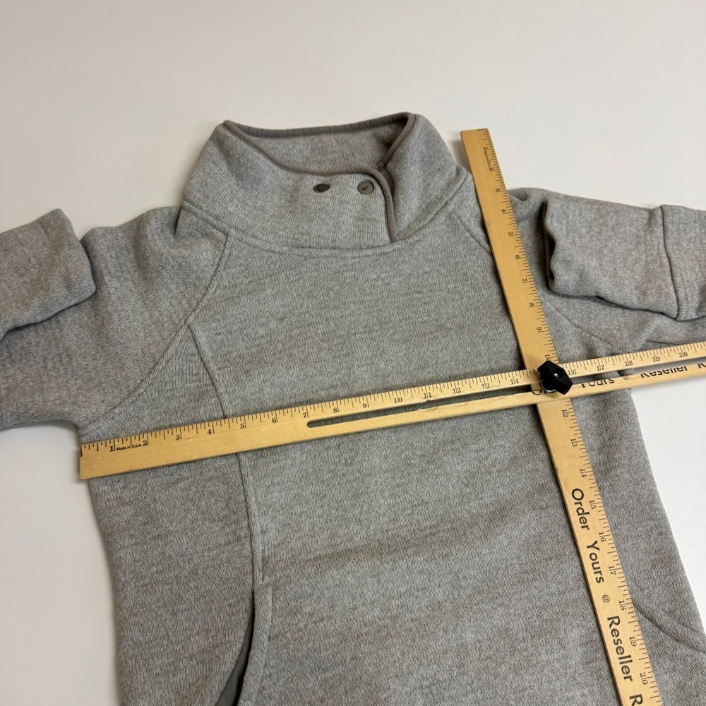 Prana Sweatshirt Womens Small Gray Pullover Snap Neck Fleece Lined - Picture 8 of 11